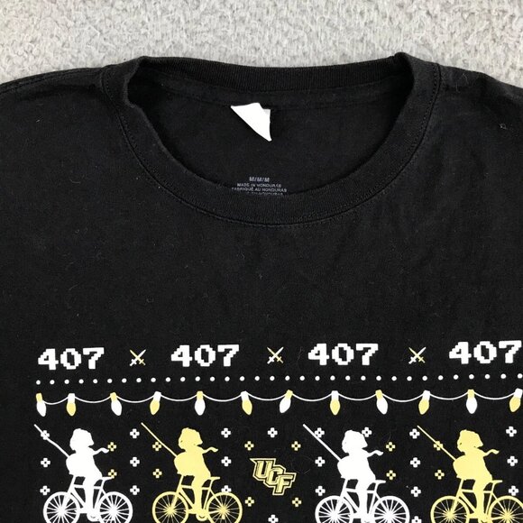 UCF Knights Shirt Adult Medium Black Christmas Go Knights Charge On 407 Winter - Picture 4 of 9